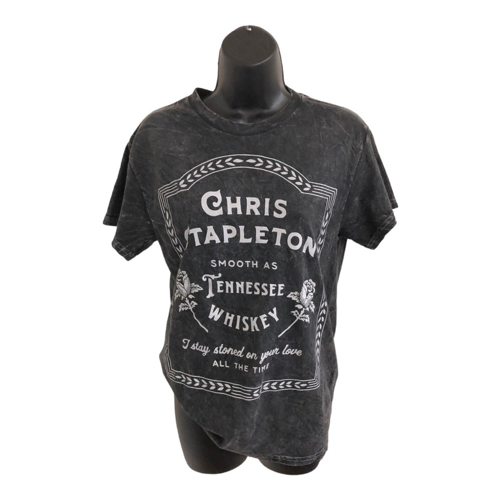 Chris Stapleton Smooth‎ as Tennessee Whiskey black gray wash t-shirt size small